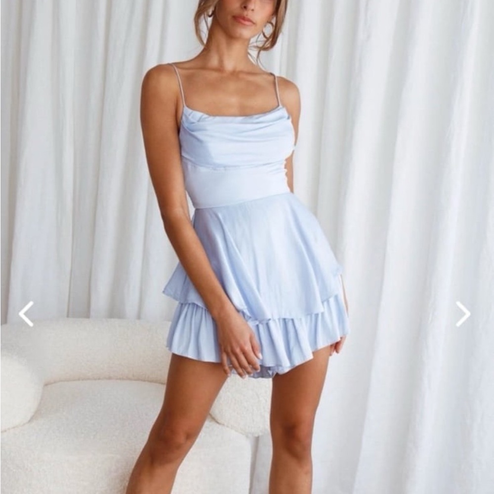 Selfie Leslie Silk Blue dress